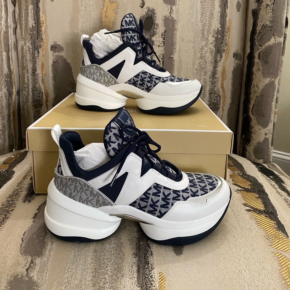 Michael Kors Olympia Logo Chunky Wedge Trainers